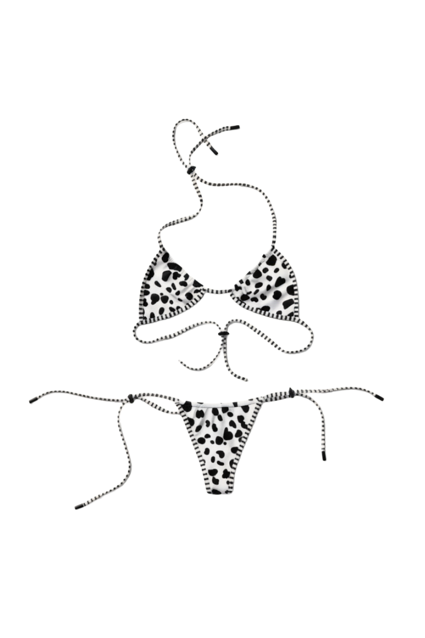 Ona Dalmatian Print Nylon Spandex Bikini