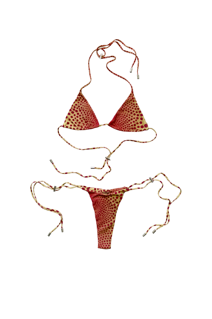 Oophaga Pumilio Nylon Triangle Thong Bikini Set