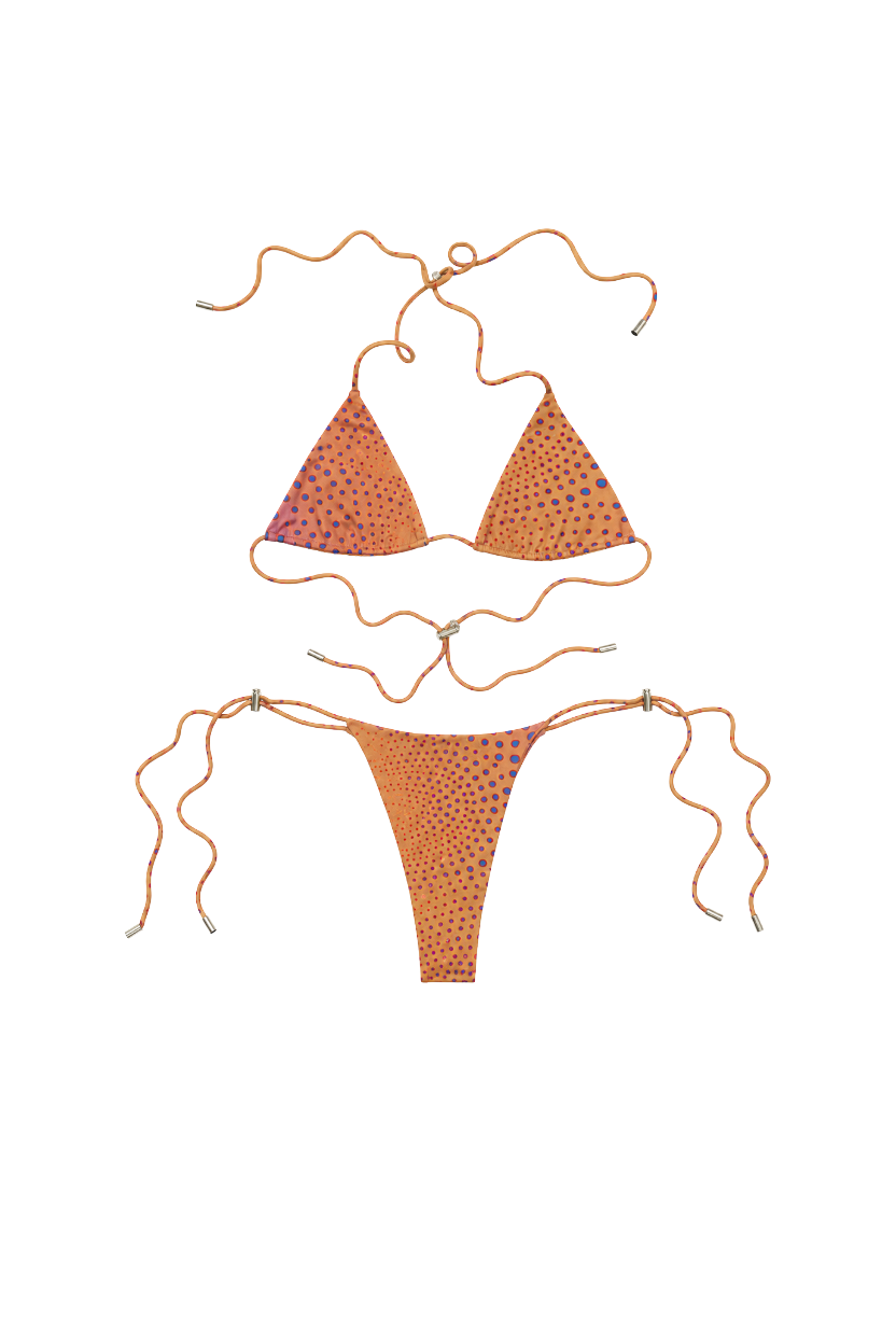 Phyllobates Nylon Triangle Thong Bikini Set